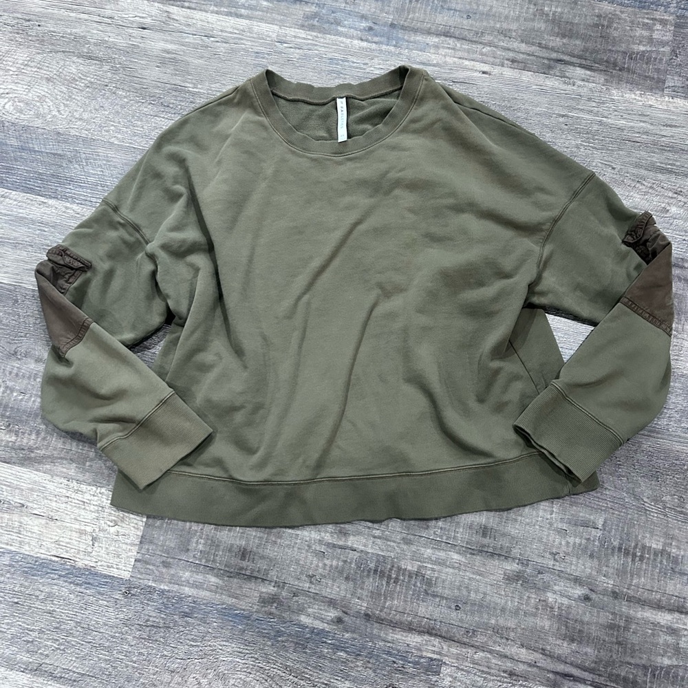 Fabletics Olive and Brown Women's Hoodie